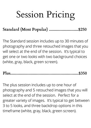 session pricing